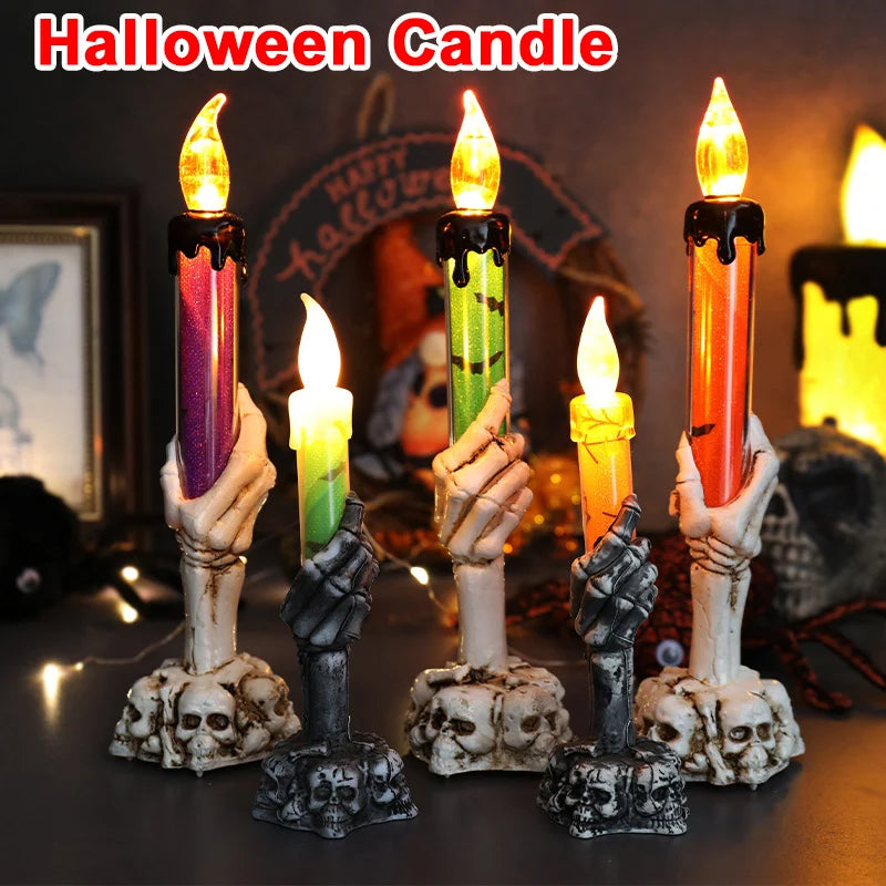 Halloween Skeletons Ghosts Candles Pumpkin Decorations