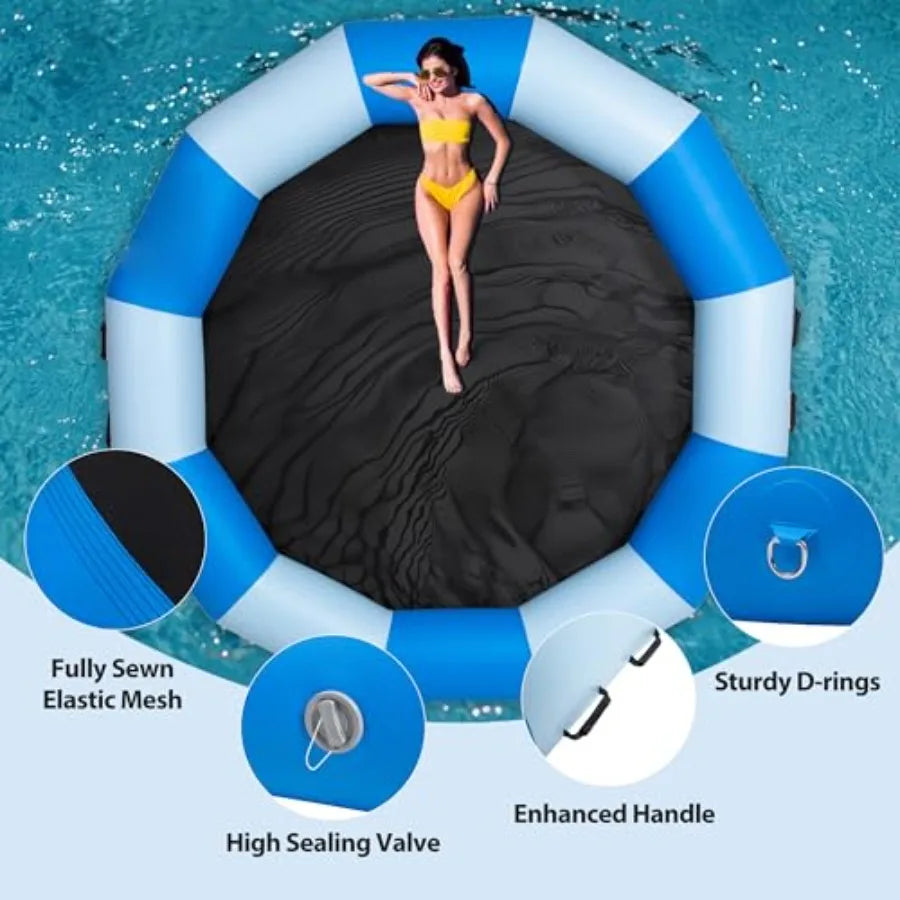 12Ft Inflatable Water Trampoline Lake and Pools Adults Portable Swim Equipment