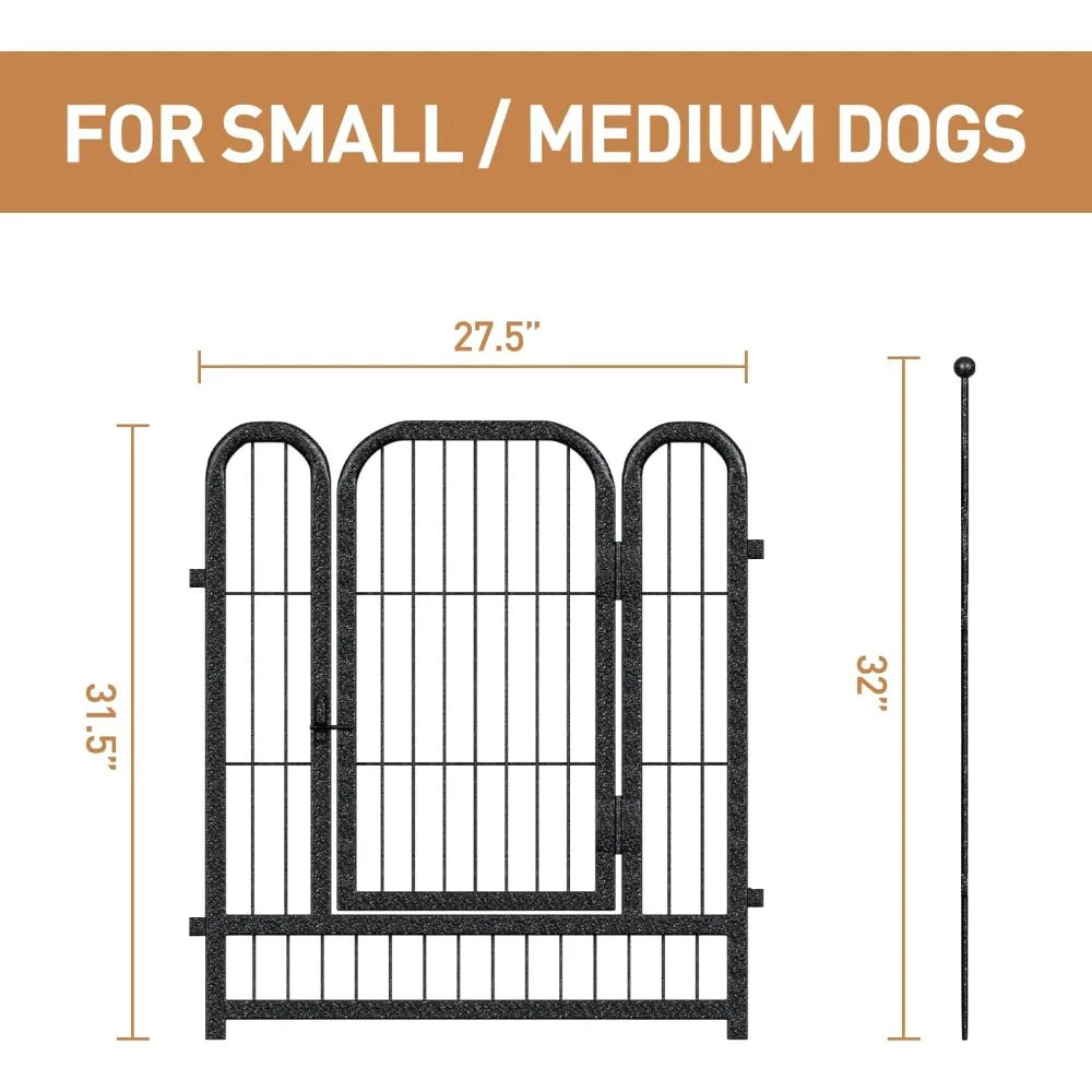 Metal Dog Playpen 32 Inch Height With 32 Panels For Indoor Outdoor Use