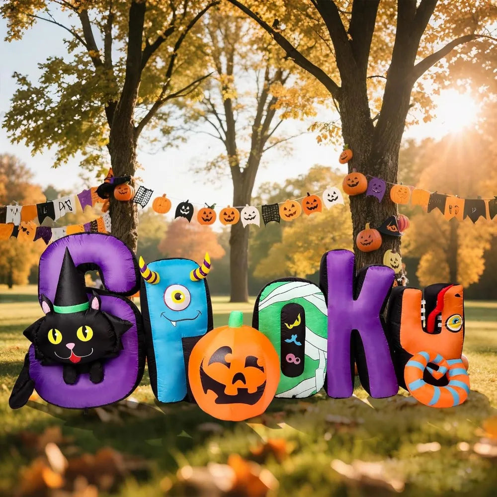 Halloween Inflatable Outdoor Decoration Black Cat Pumpkin