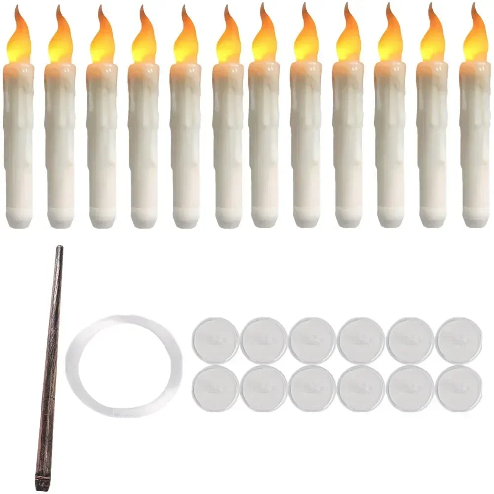 Floating LED Candles With Wand Remote Flameless Decor