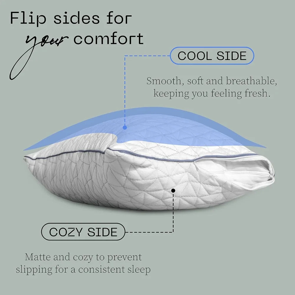 Eden Pillow Queen Bundle With Coolside Pillowcase Waterproof