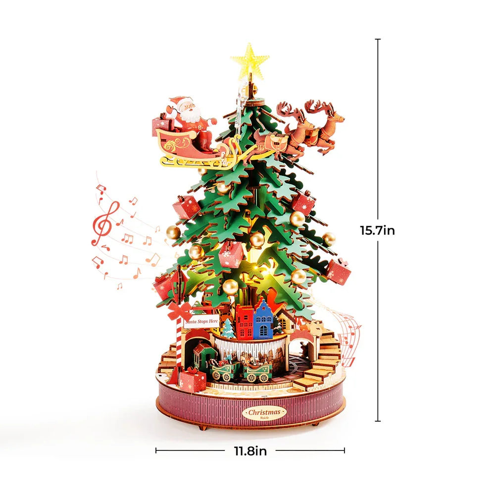 Robotime Christmas Melody Tree Music Box Puzzle Light