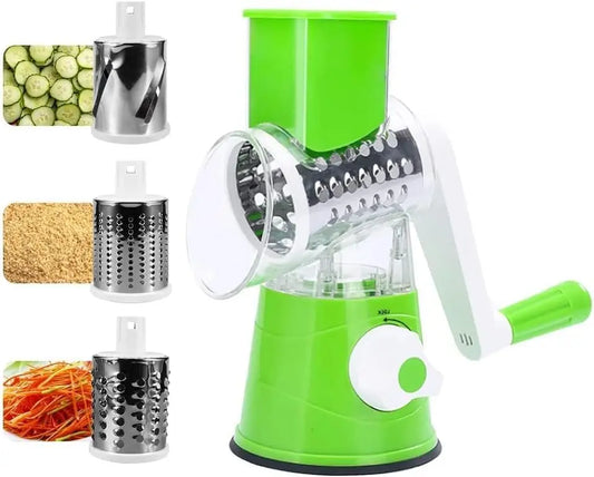 Rotary Cheese Grater 3 in 1 Vegetable Slicer with Blades
