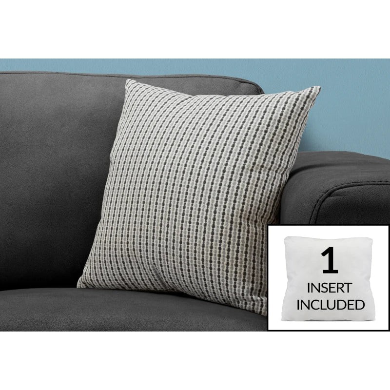 Pillows 18 X 18 Square Insert Included Decorative Throw For Sofa Grey And Black