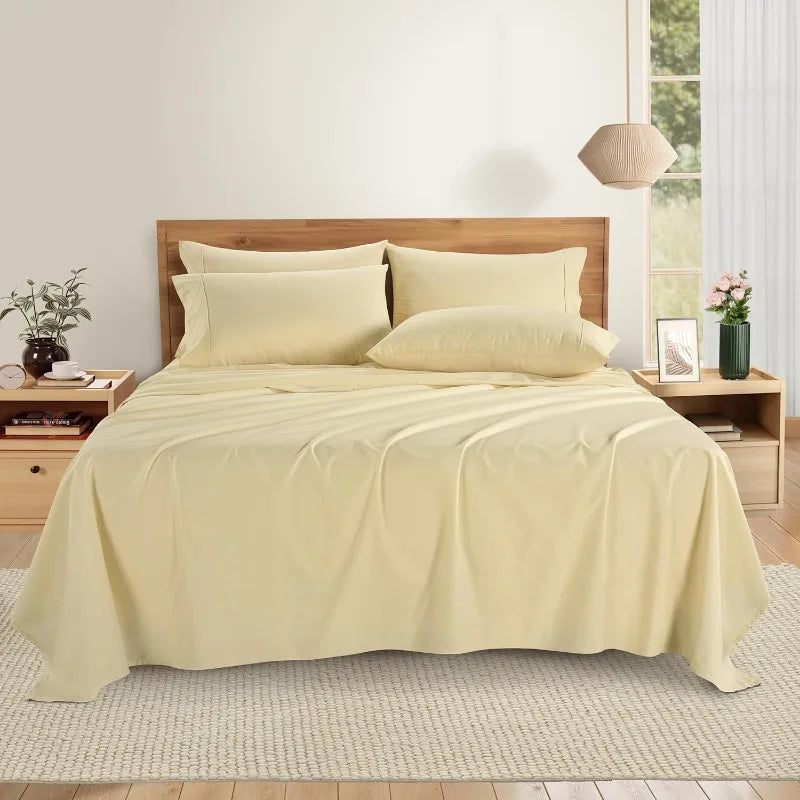 Platino 100 Percent Cotton Queen Sheet Set 6 Piece Percale