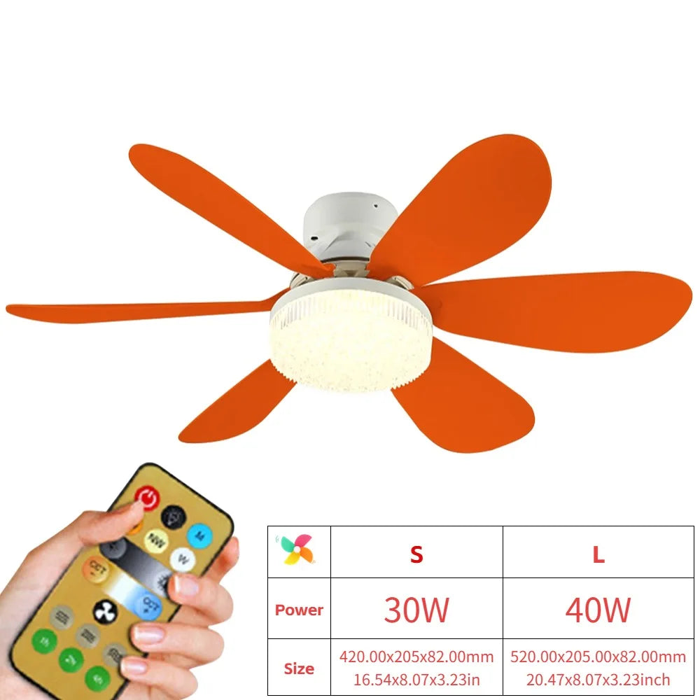 Socket Fan Lamp E26 E27 Base Wireless Remote Control LED Bulb Ceiling Fan Replacement for Bedroom Living Room Kitchen Balcony