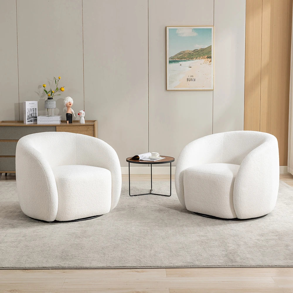 SEYNAR Modern Velvet 360 Degree Swivel Accent Armchairs Set of 2 for Living Room