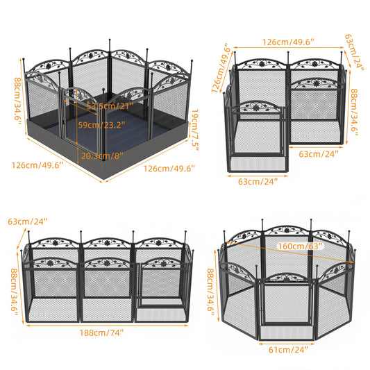 8 Panels Heavy Duty Dog Playpen Outdoor Indoor Fence Pad