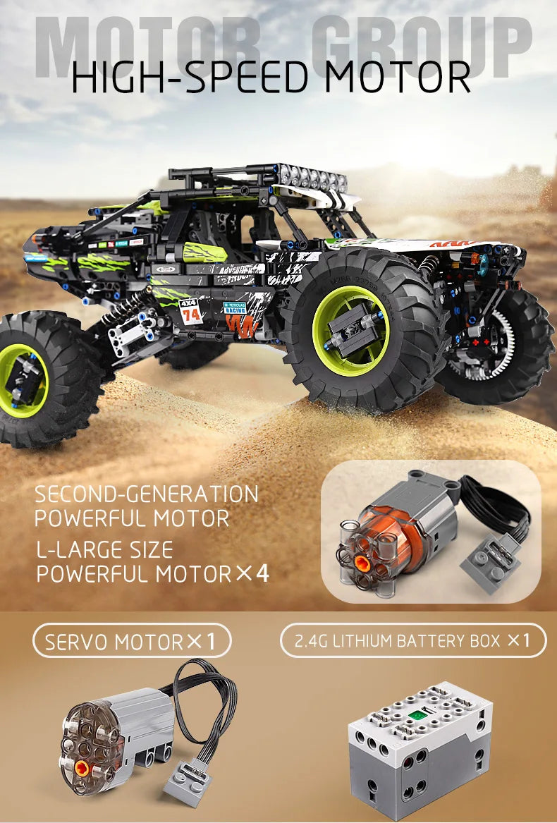 Mould King 18002 4WD RC Buggy Building Block Set Compatible With Lego