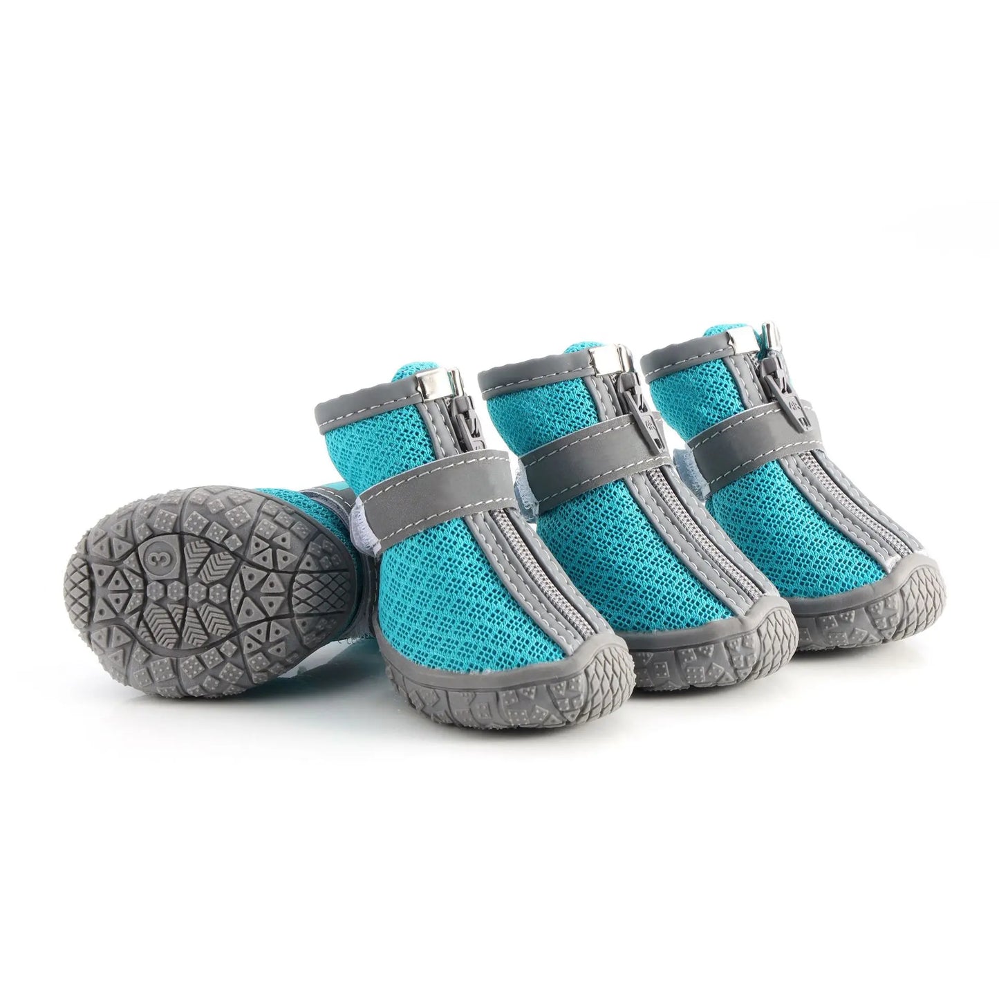 4 Pcs Dog Waterproof Shoes Rain Boots Reflective Strip Anti Slip For Small Pets