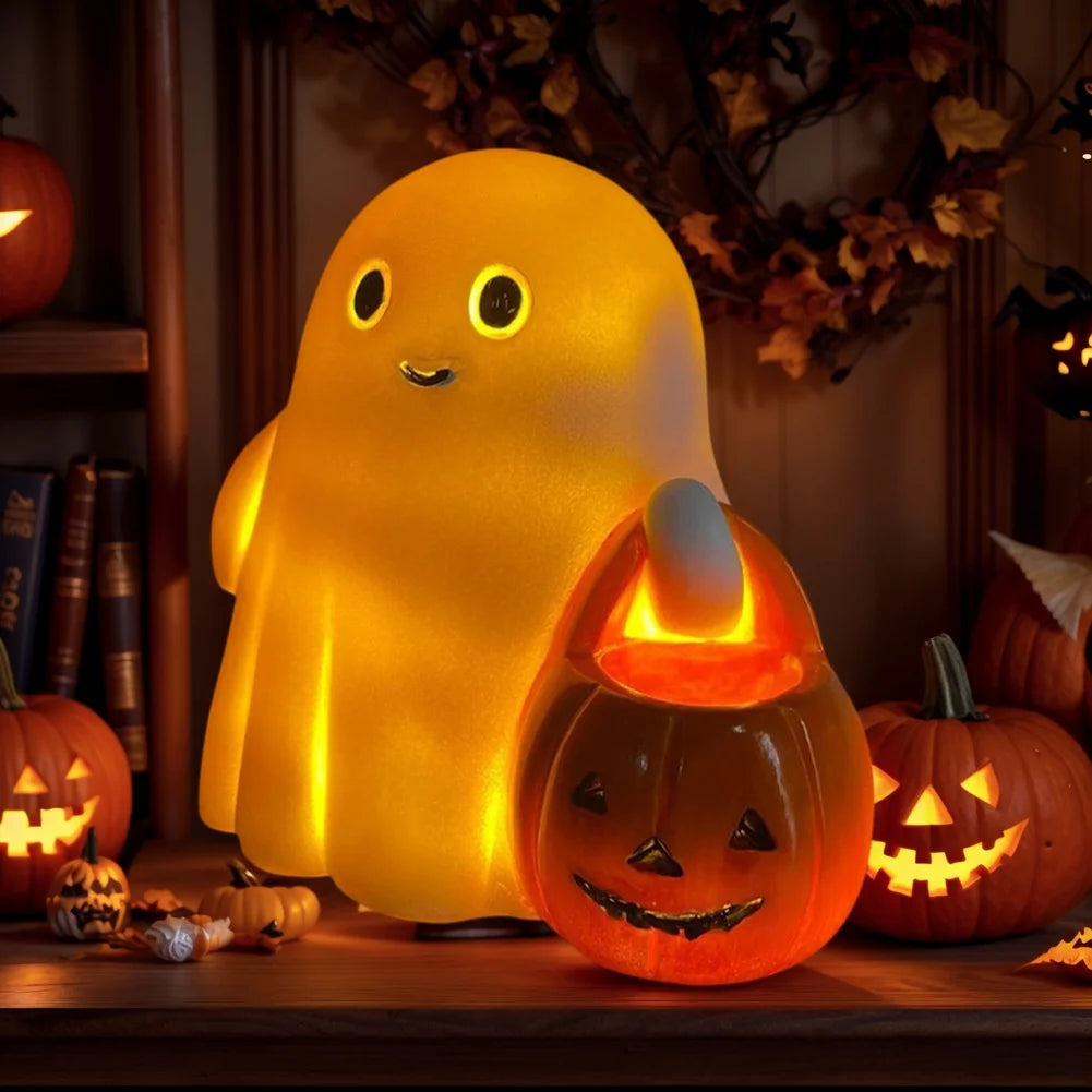 Halloween 3D LED Ghost Night Light Campfire Figurine Decor