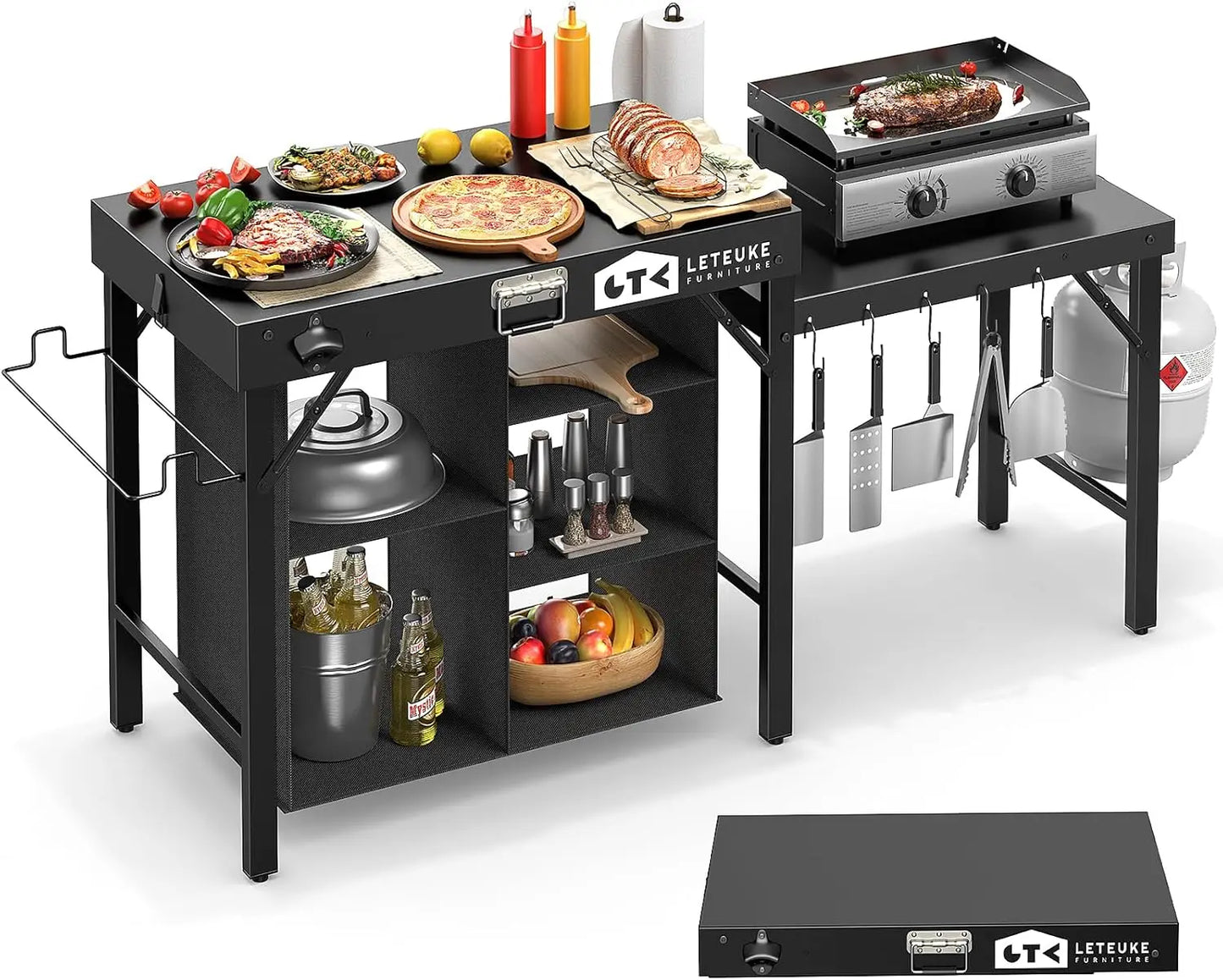 Portable Foldable Grill Table For Blackstone And Ninja Griddles Outdoor