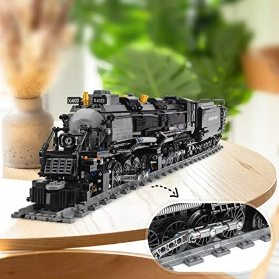 Steam Model Train Building Blocks Set 1608 Pieces Locomotive Display Toy
