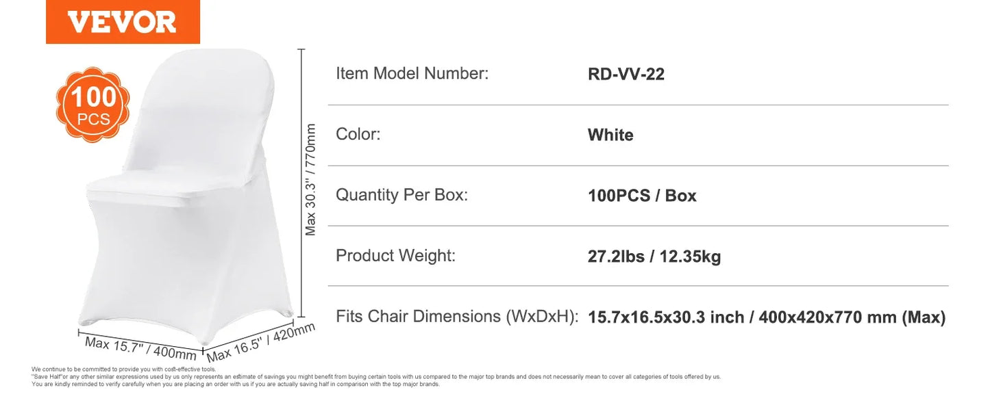 VEVOR Stretch Spandex Chair Covers Removable Slipcovers