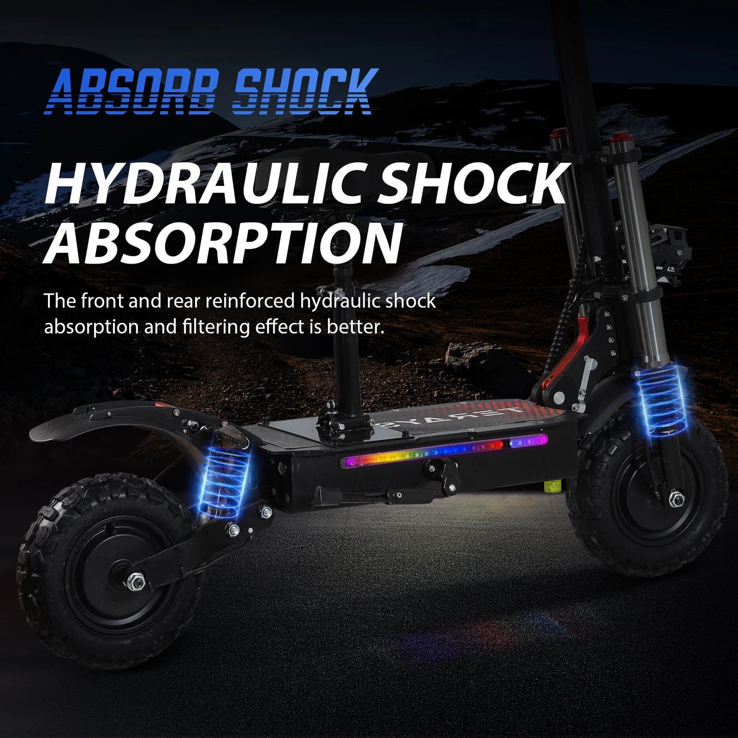 6000W High Power Off Road Foldable Scooter 60V 38Ah