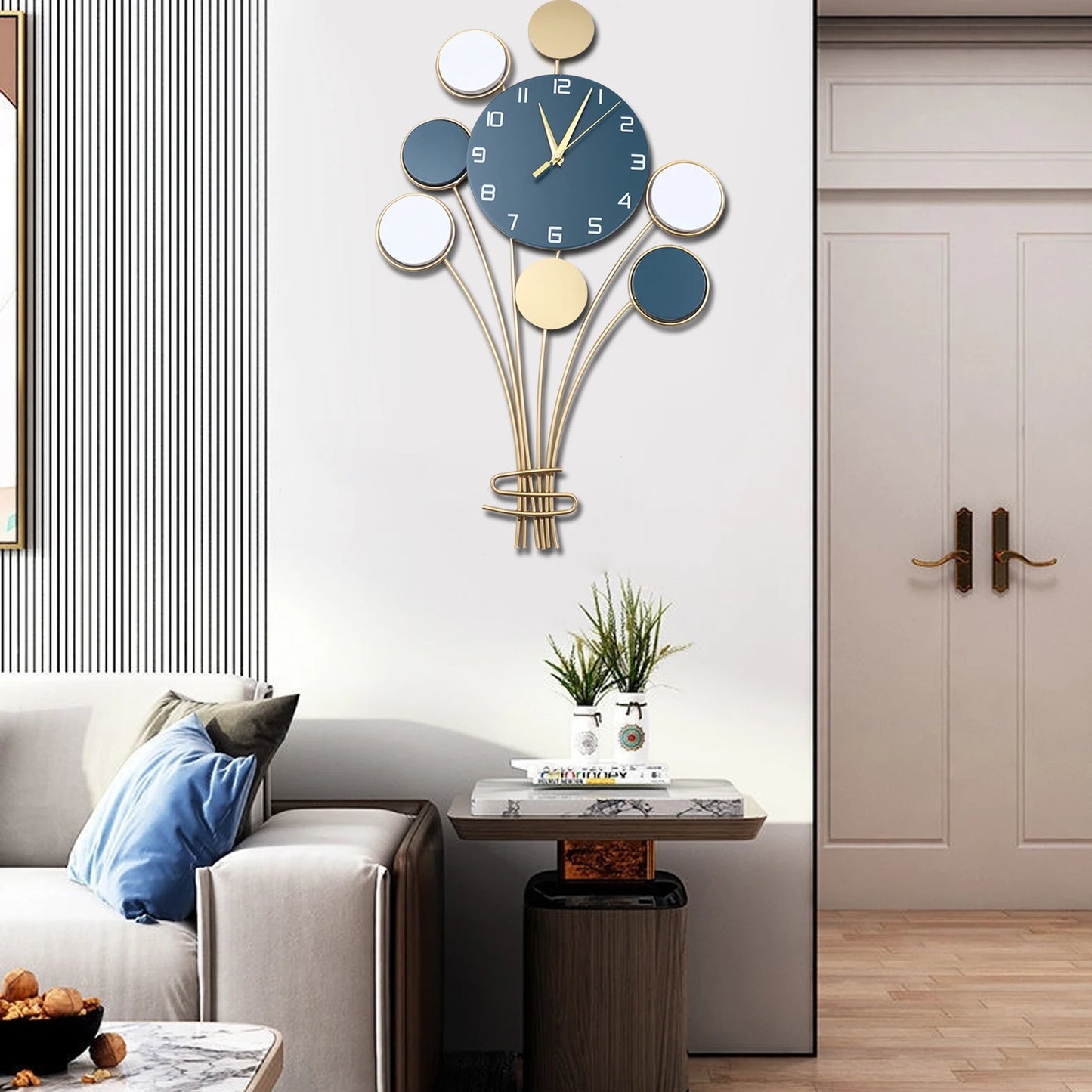 Large Wall Clock Battery Operated Silent Hot Air Balloon