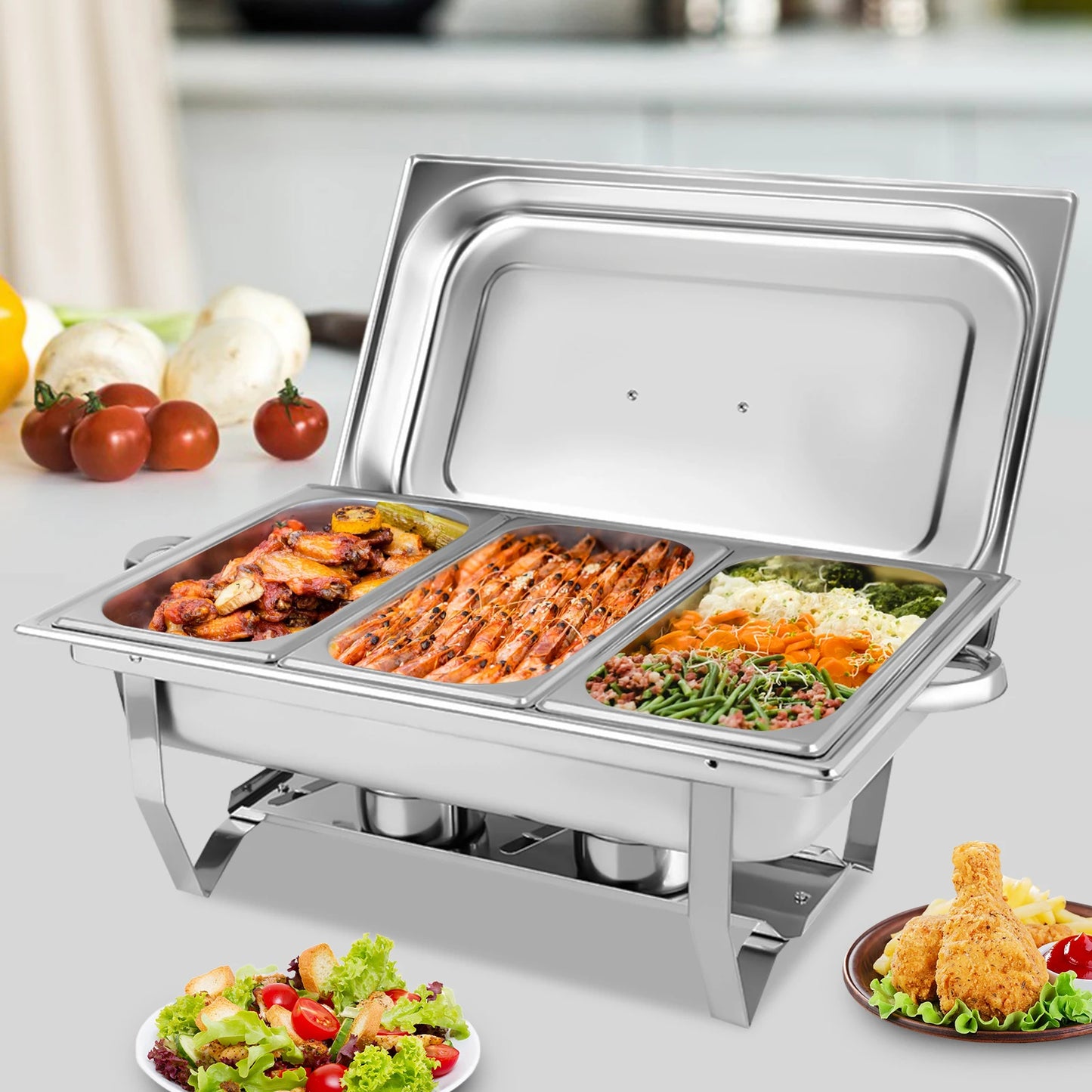 Stainless Steel Tableware Set Folding 3-Frame Dining Stove 4KG Ideal For Buffets Hotel