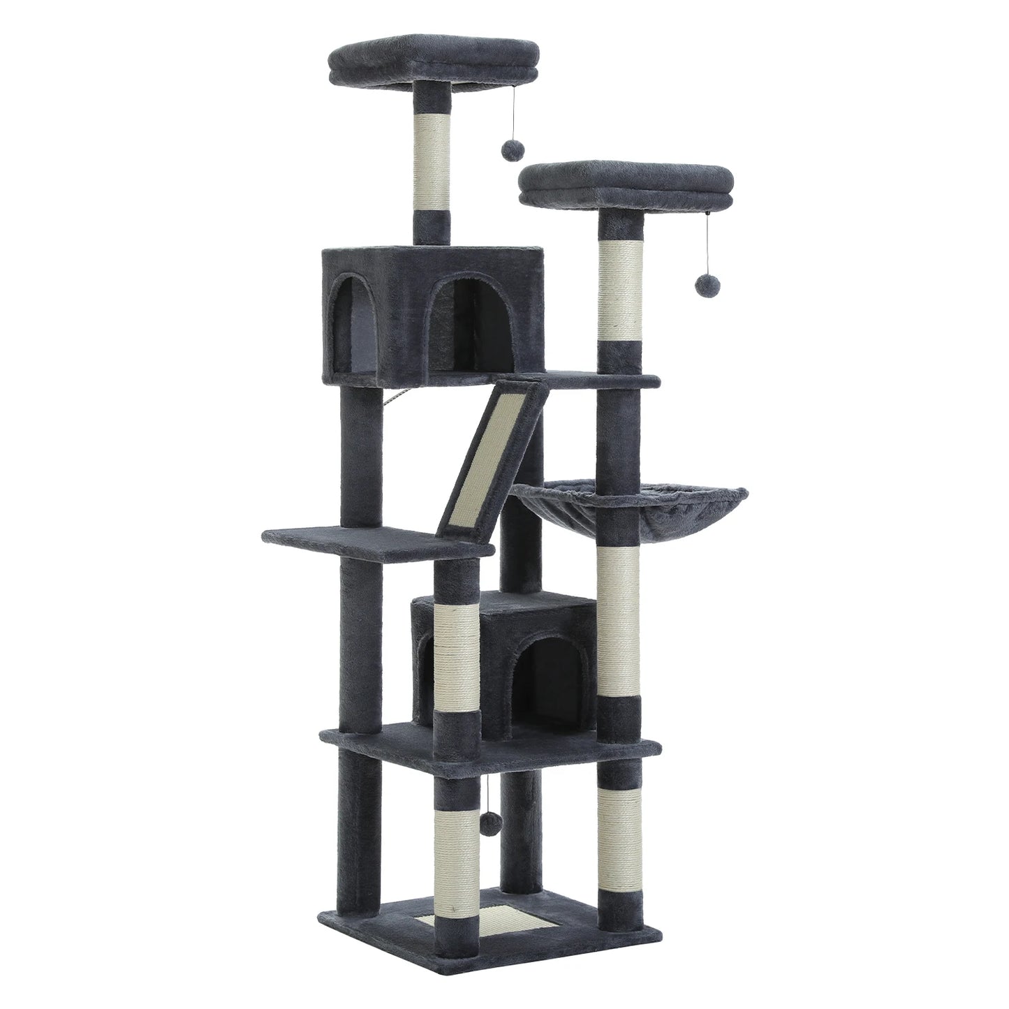 Large Cat Tree Tall Cat Tower for Indoor Cats Multi Level Plush Condo with Scratching Posts Boards Perches Caves