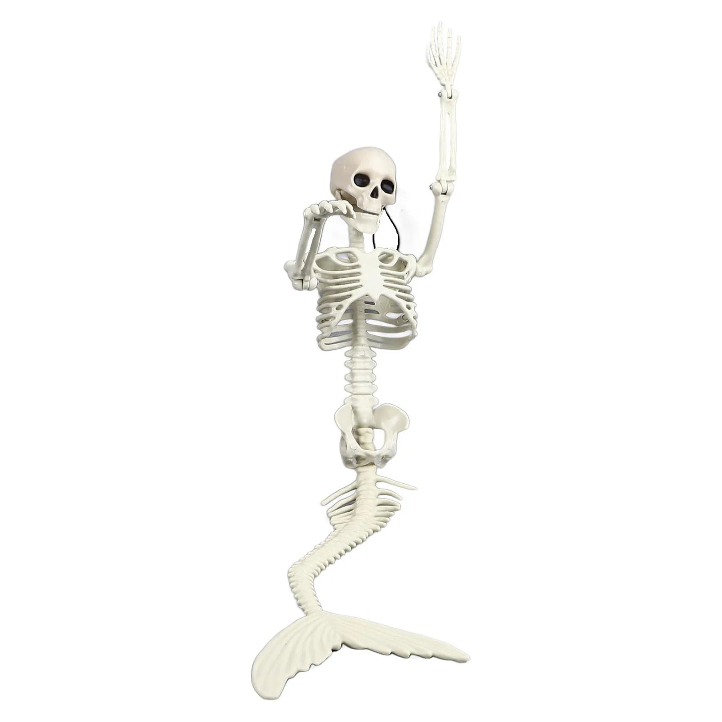 Skeleton Mermaid 80cm Length Plastic Life Size Full Body Skeleton Mermaid with Movable Joints Halloween Outdoor Decor