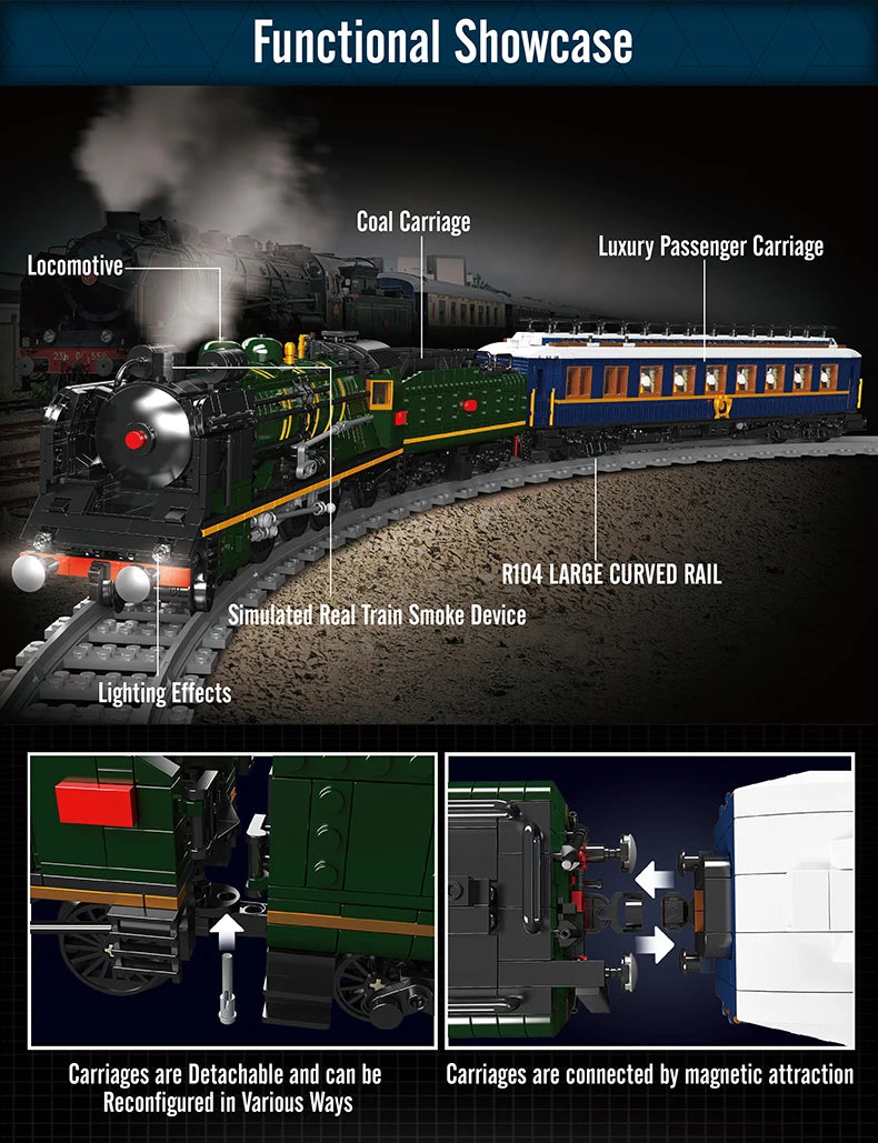 Mould King 12025 Motorized SNCF 231 Steam Locomotive Building Block Set