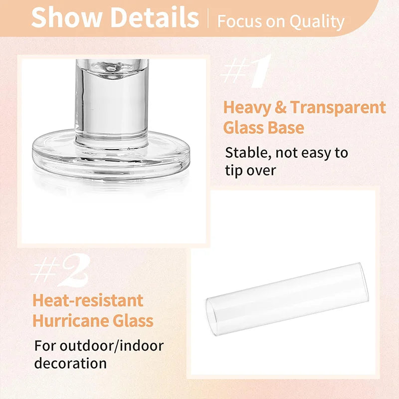 Wind Resistant Hurricane Candle Holders Cylindrical Covers