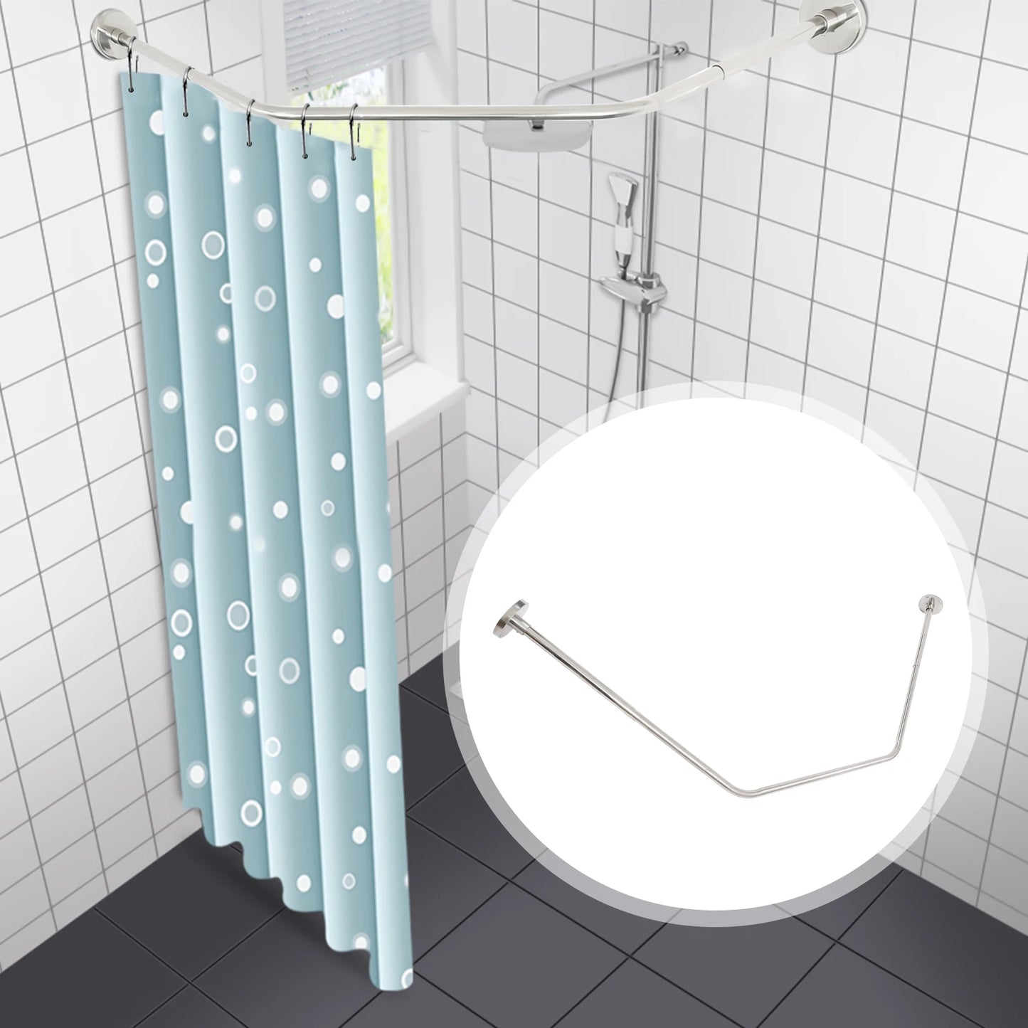 Wall Mounted Shower Curtain Rod 45 To 75CM Waterproof