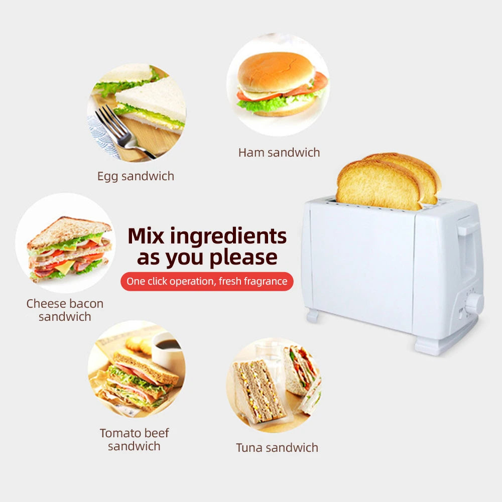 Toaster 2 Slice Wide Slot Stainless Steel with 6 Preset Temperature Settings and Manual Stop