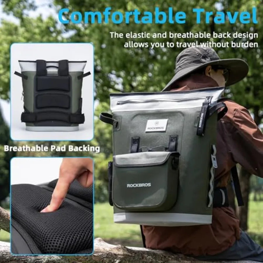 Soft Cooler Backpack 36-Can Insulated Leak-Proof for Picnic Beach Camping