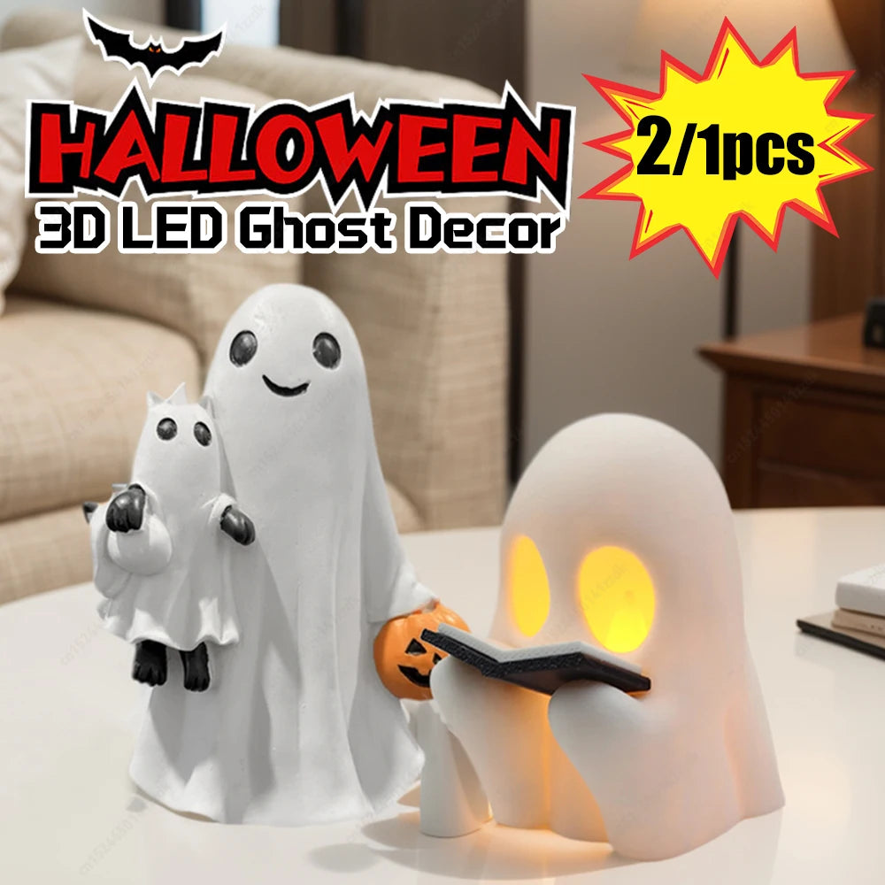 Halloween 3D LED Ghost Night Light Campfire Figurine Decor
