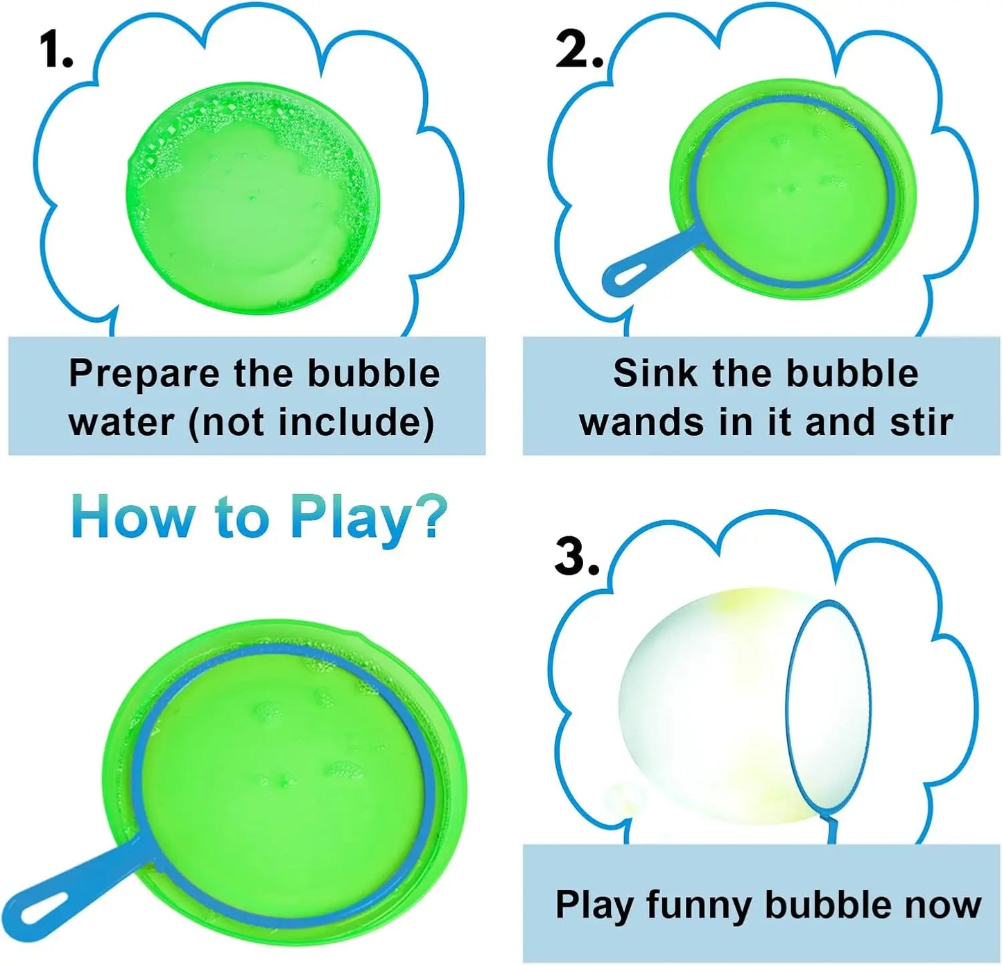 Bubble Wands Set With Tray Giant Bubble Maker For Kids And Adults