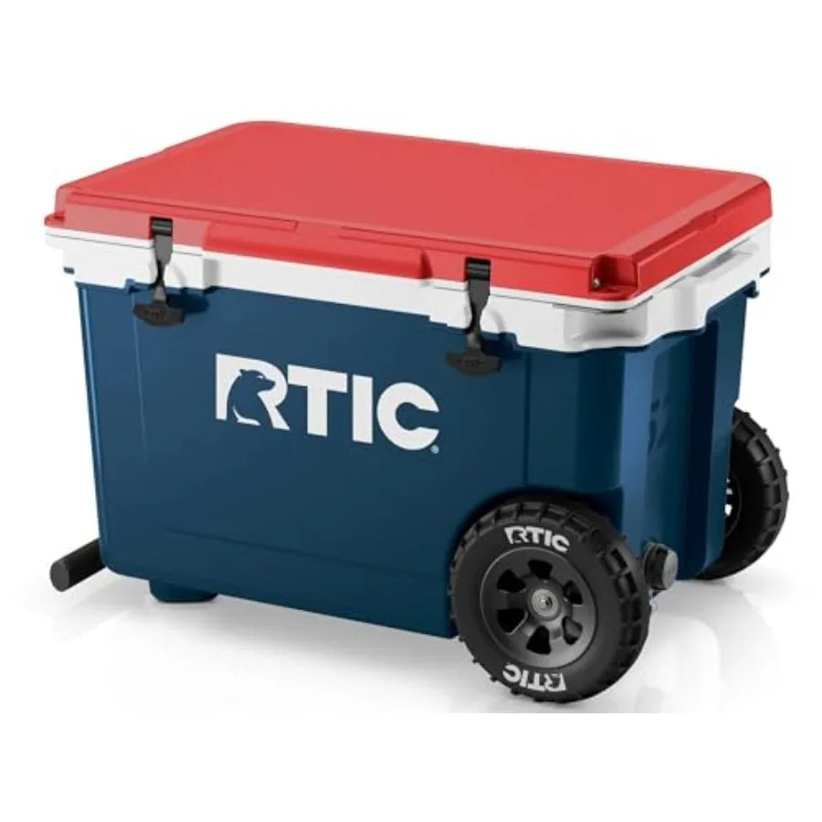 52 Quart Ultra Light Wheeled Hard Cooler Insulated Ice Chest Beach Camping Boat