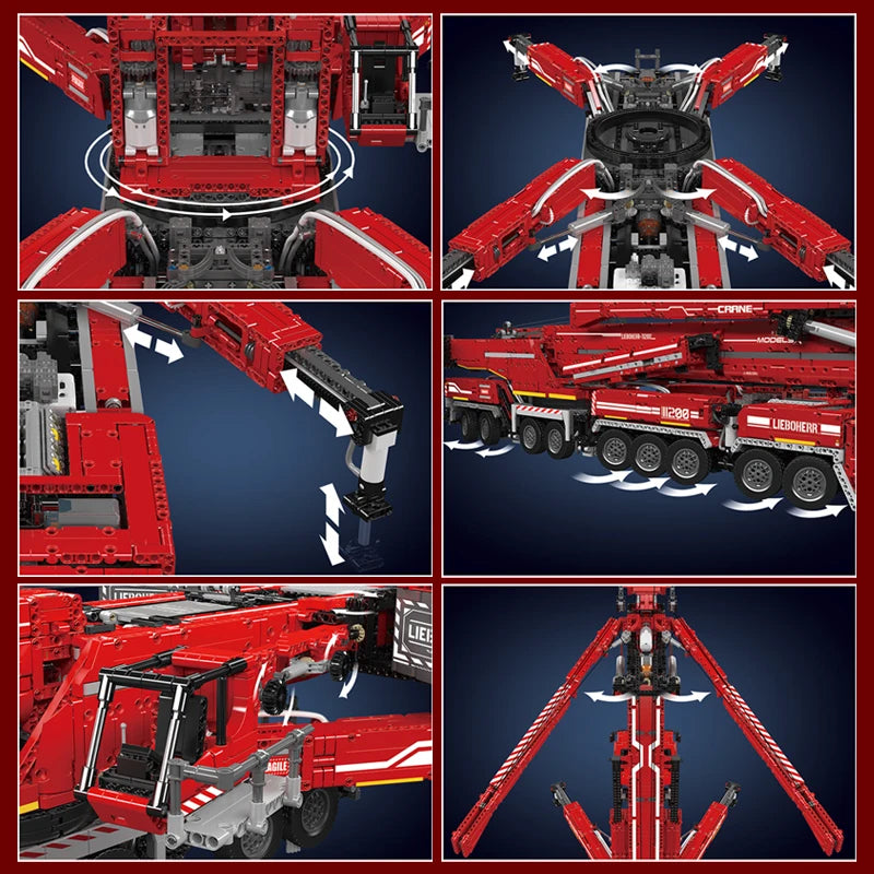 Mould King 17007 17008 Motorized Crane Building Block Set LTM 11200