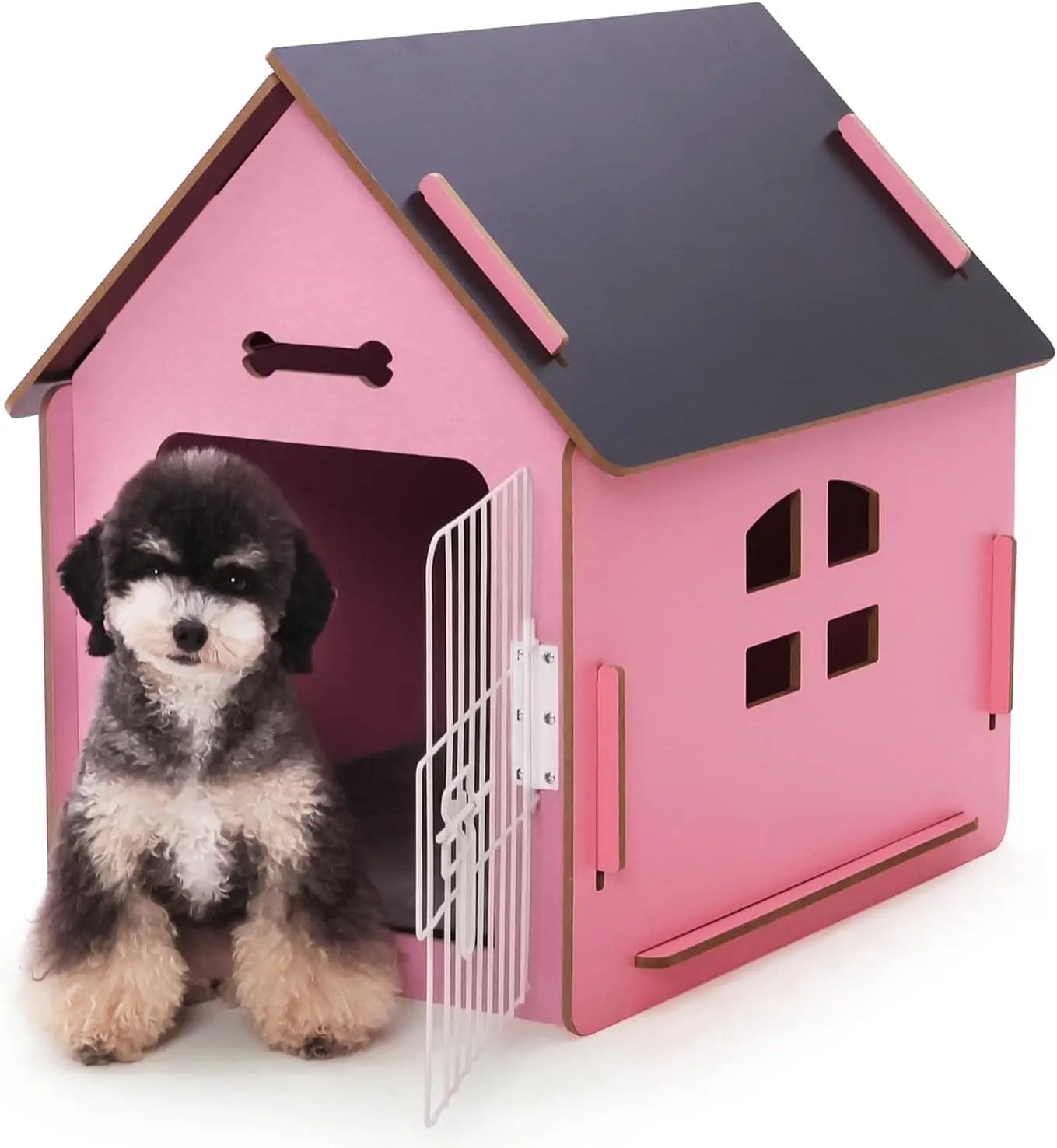 Cozy Wooden Indoor Dog House For Small Pets With Air Vents