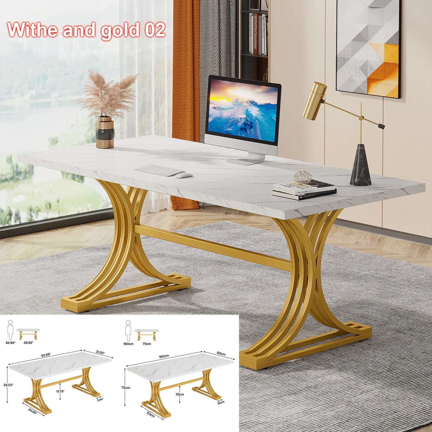 Tribesigns Office Desk 70.9 Inch Wooden Computer Desk