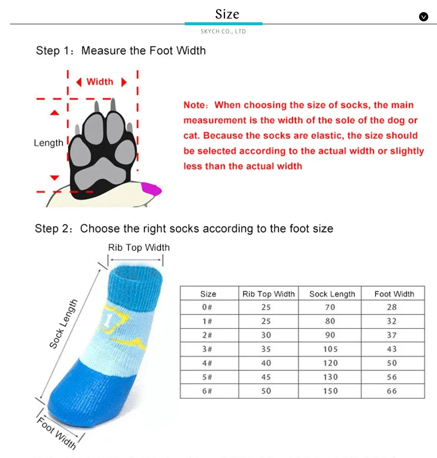 Waterproof Dog Boots Non Slip Rain Snow Socks for Small Medium Large Dogs