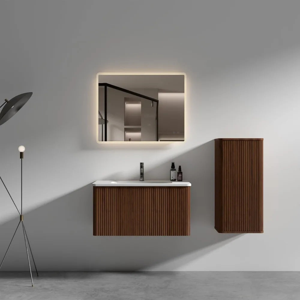 Floating Wall Mounted Bathroom Vanity With Sink And Storage