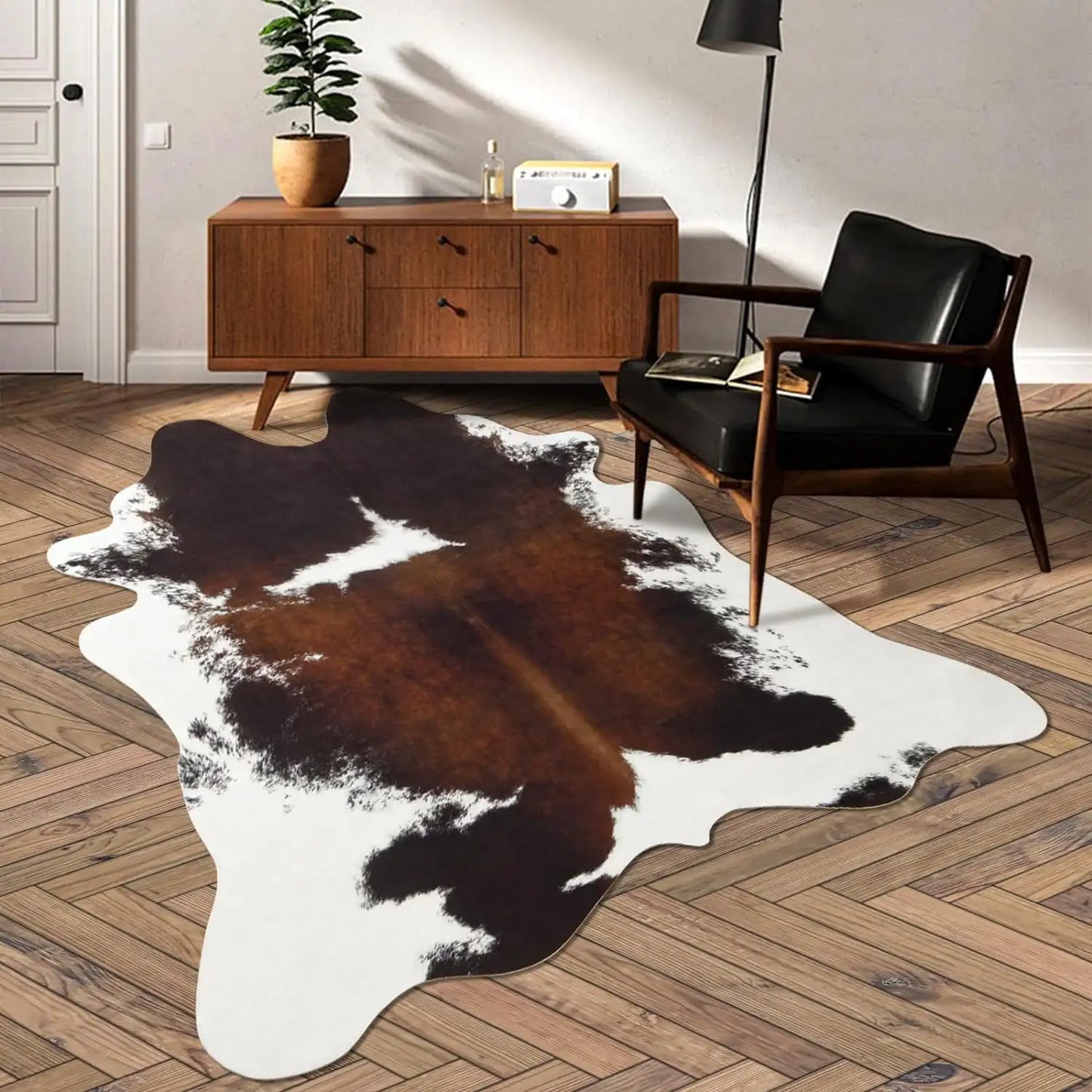American Style Animal Print Faux Fur Cowhide Rug for Bedroom Living Room Carpet Home Decoration Floor Mats