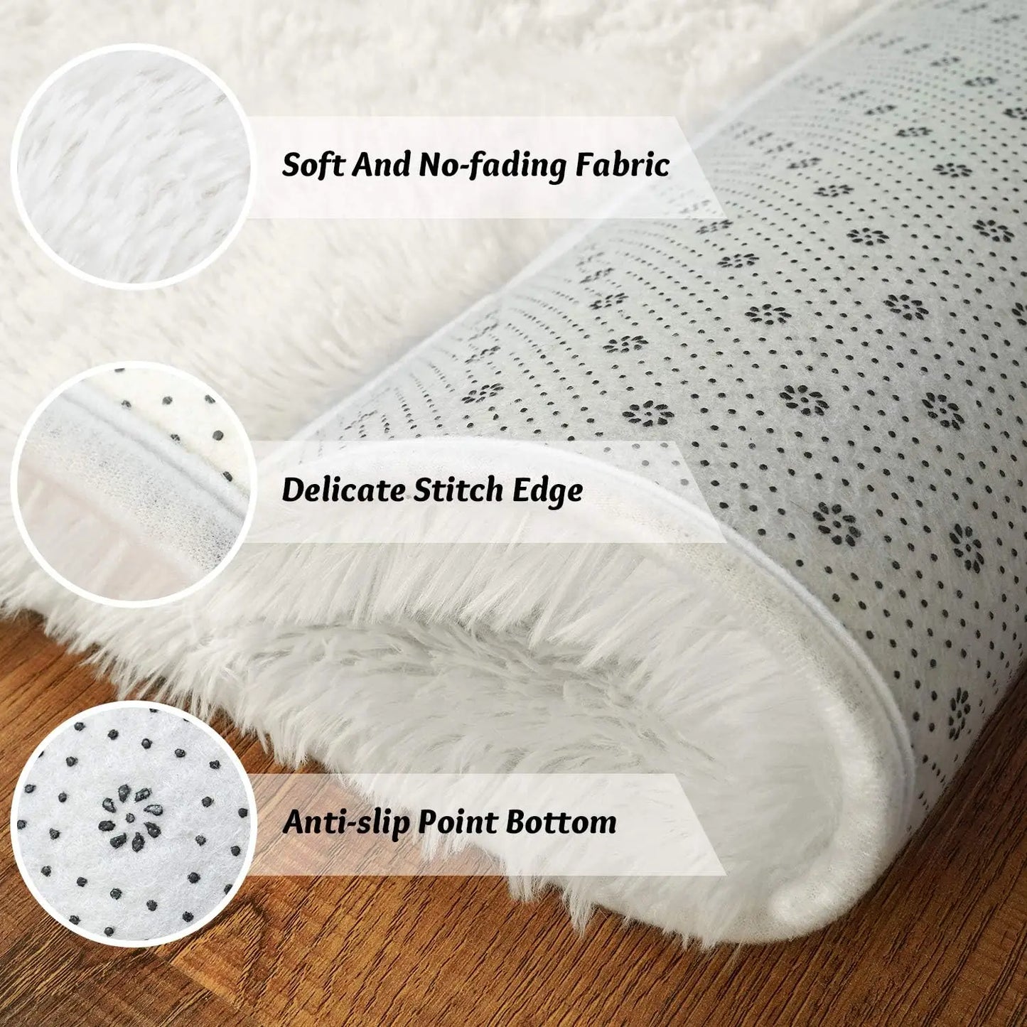 Fluffy Rugs for Bedroom Fuzzy Area Rugs for Living Room Soft Kids Carpet Non Slip for Hardwood Floors Room Decor