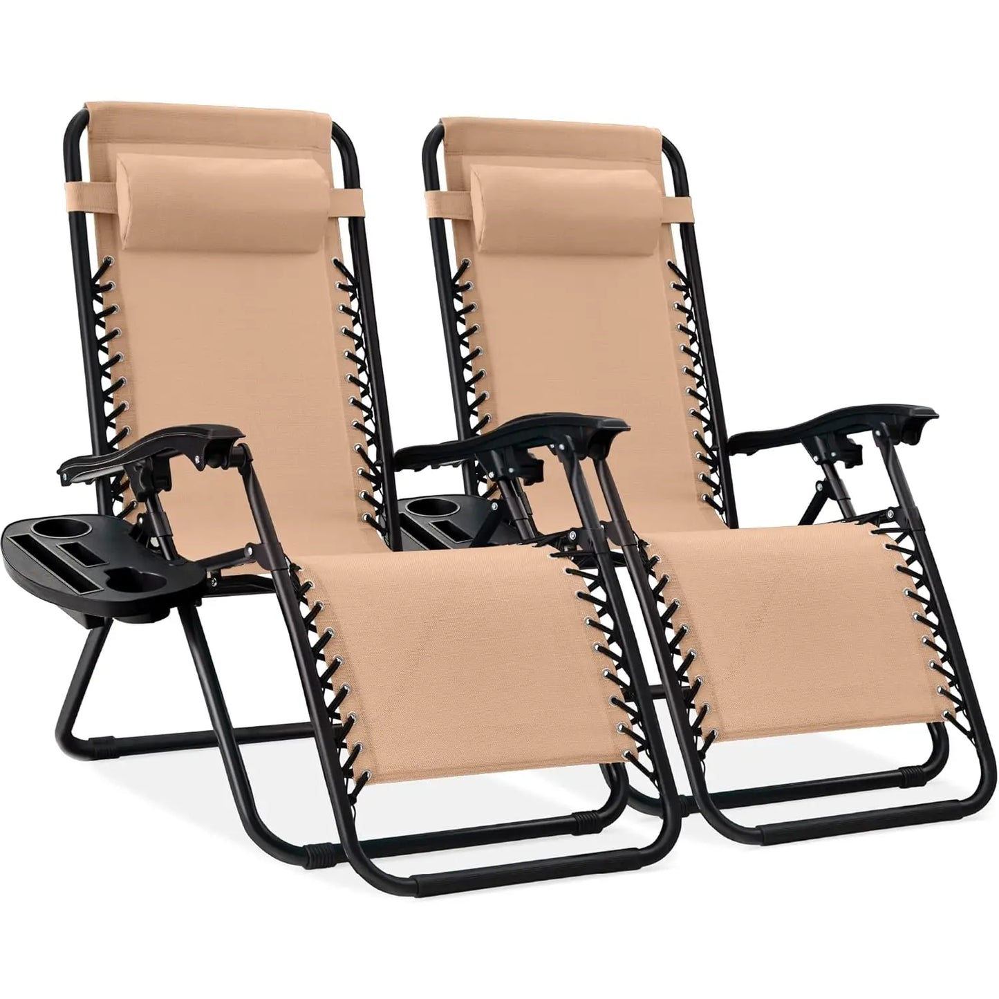 Set Of 2 Adjustable Zero Gravity Lounge Chairs Sage Green