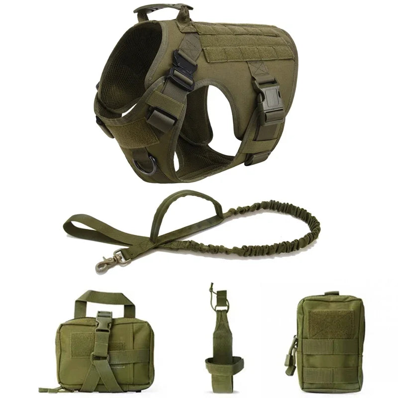 Tactical Military Vest German Shepherd Harness And Leash