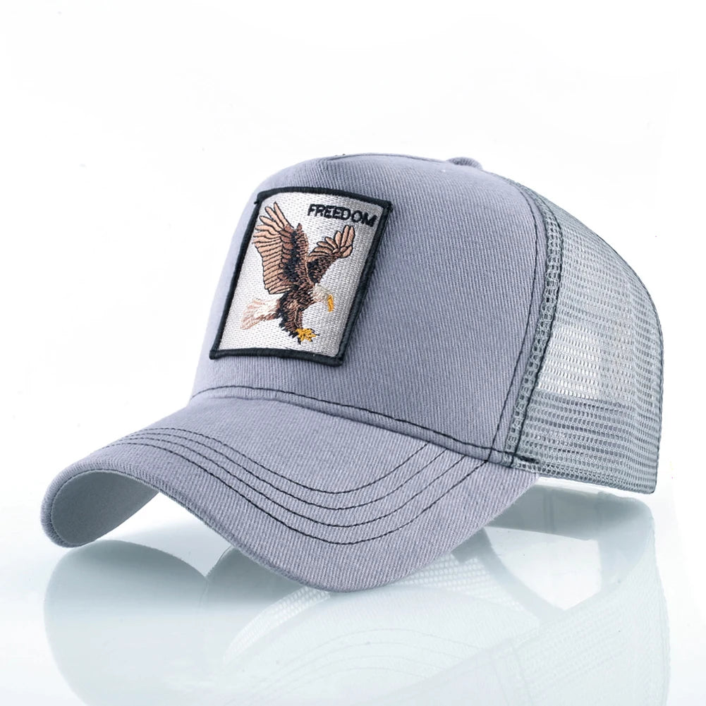 Unisex Embroidered Goat Patch Trucker Cap Four Seasons Snapback Baseball Hat