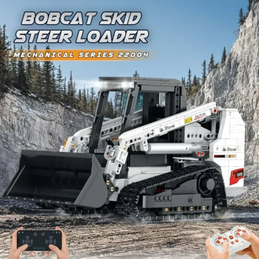 Reobrix Bobcat Skid Steer Loader Building Block Set With App Remote RC Control