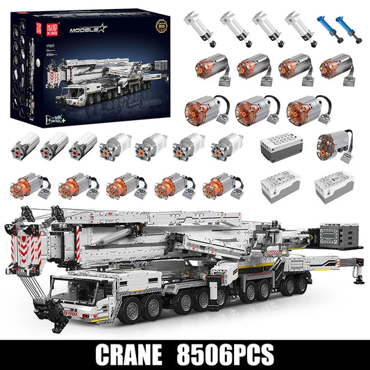 Mould King 17007 17008 Motorized Crane Building Block Set for Kids