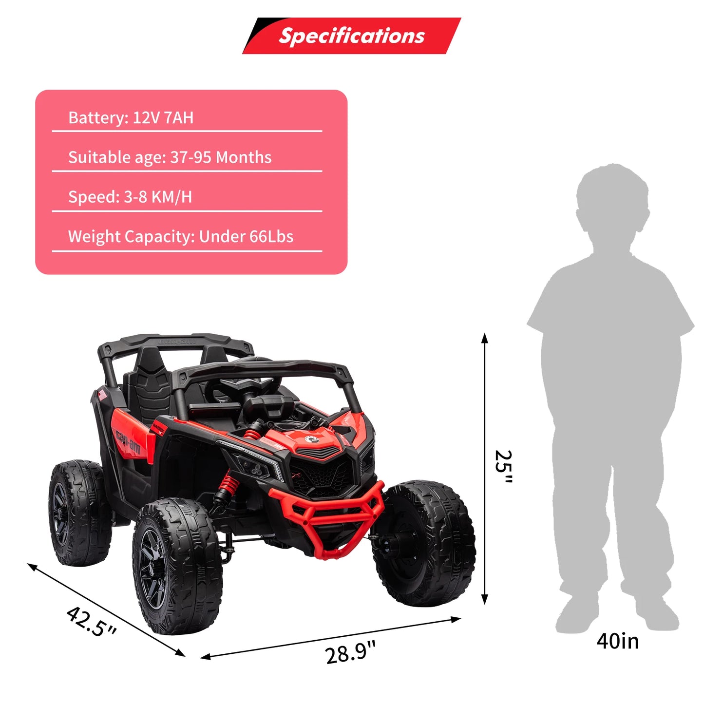 Licensed Can Am Kids Electric UTV Ride On Car With Remote