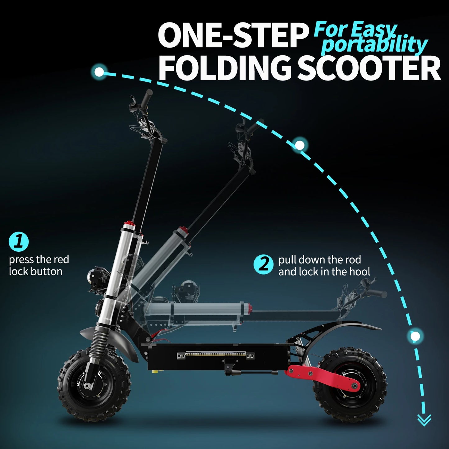 Dual Motor Electric Scooter For Adults Foldable 72V 85 KmH