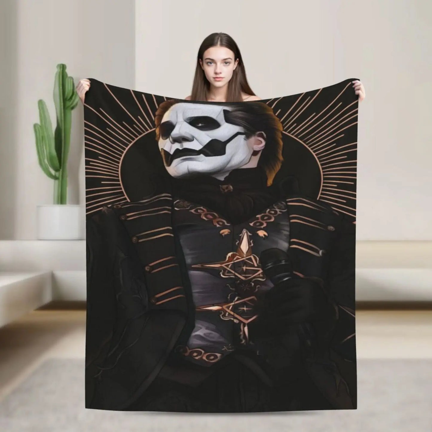 Ghost Band Themed Poster Fleece Blanket For Halloween Decor