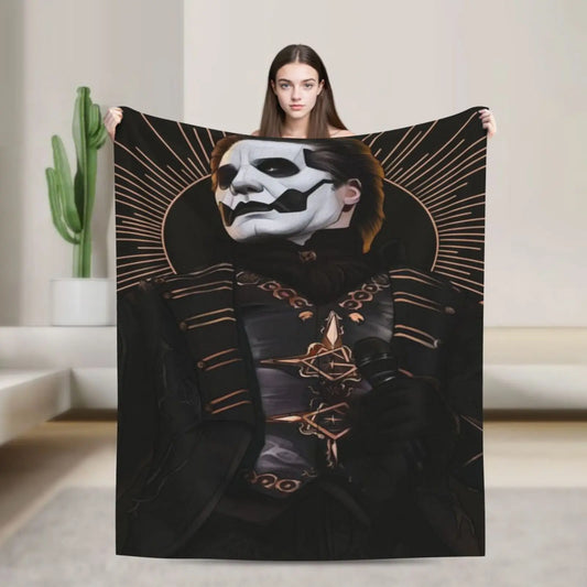 Ghost Band Themed Poster Fleece Blanket For Halloween Decor