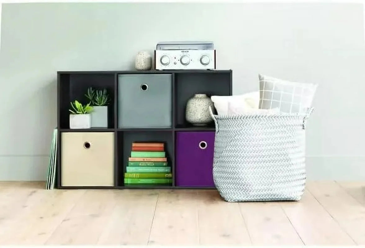 11 Inch 6 Cube Organizer Shelf Bookcase White Wood Storage