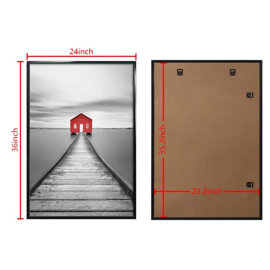 24x36 Poster Frame 3 Pack Black Picture Frame for Wall Mounting